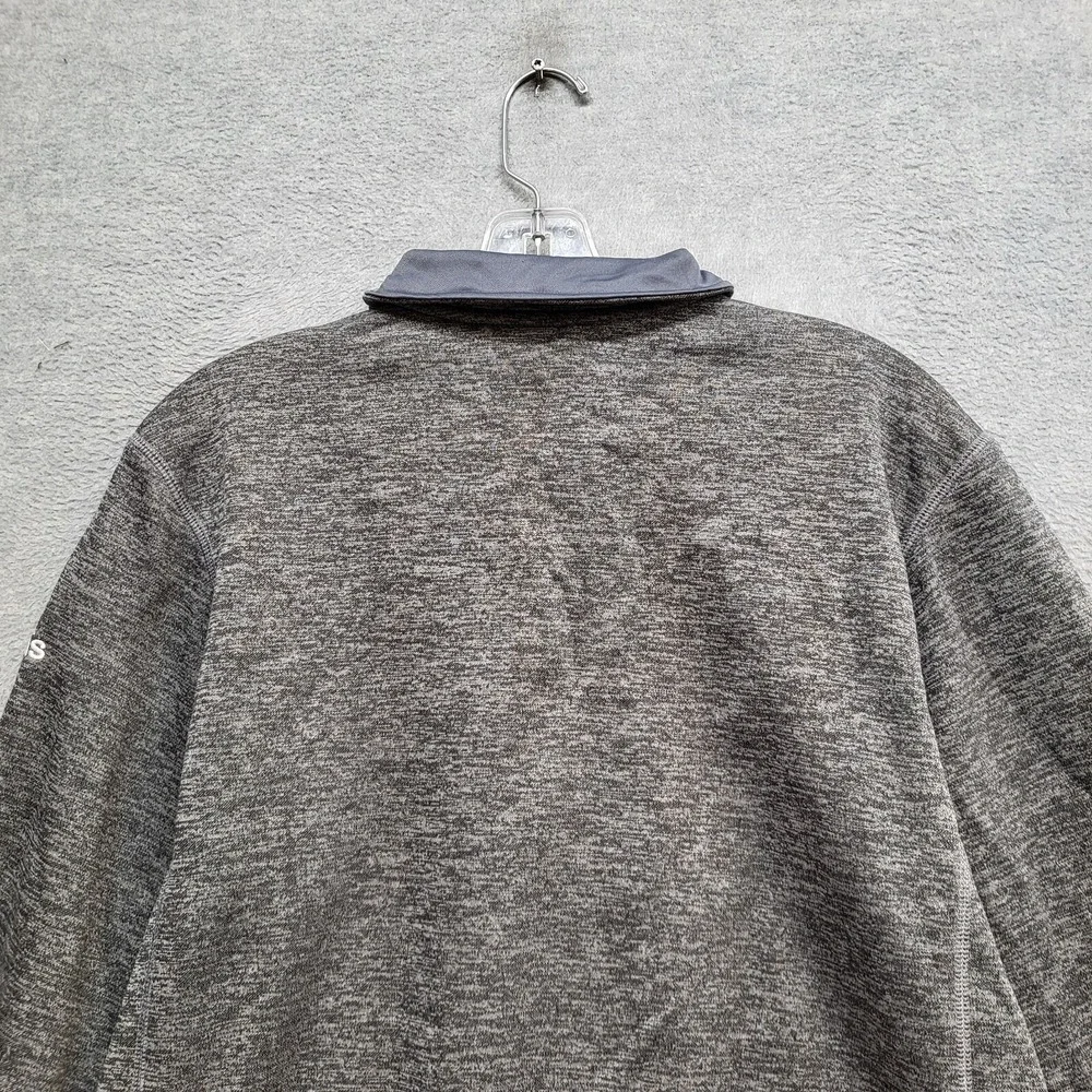 Adidas Men Sweatshirt Medium Gray 1/4 Zip Logo‎ Fleece Pullover